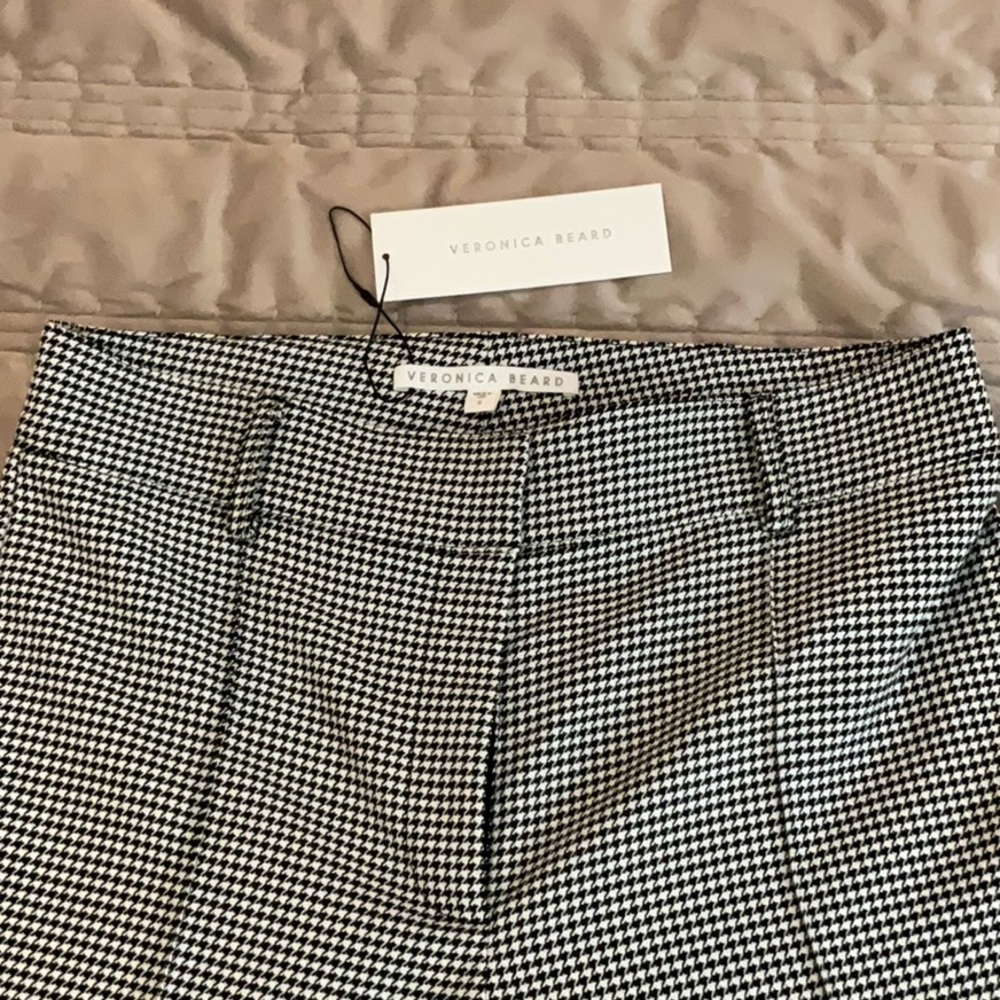 Veronica Beard Black and White Checkered Flare Pants - Picture 2 of 7